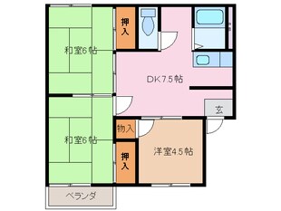 北楠駅 徒歩5分 2階の物件間取画像